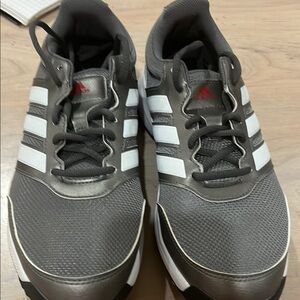 Adidas Gray and White Athletic Shoes with Mesh Upper